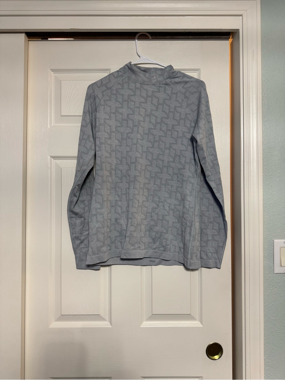 Figs Light Gray Long Sleeve Mock Neck Top